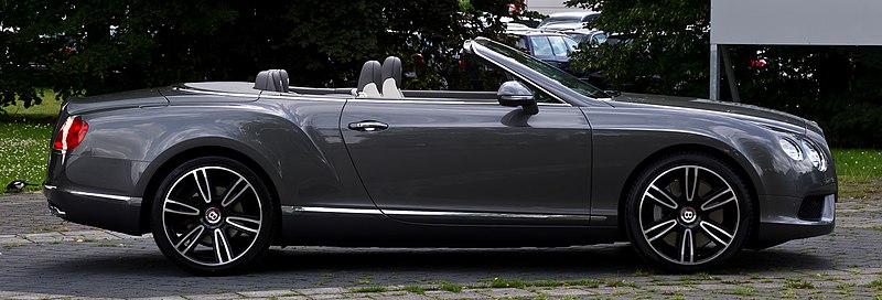 File:Bentley Continental GTC V8 (II) – Seitenansicht, 18. Juli 2012, Düsseldorf.jpg