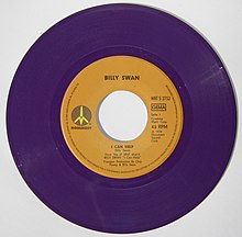 Purple vinyl of Billy Swan single "I Can Help", 1974 Billy Swan - I Can Help - Purple Vinyl.jpg