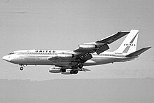 United Airlines introduced the 720 on July 5, 1960. Boeing 720 United Air Lines (7162682658).jpg