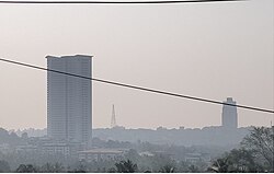 A view of highrise buildings in Mangalore CBD region, Airport road, Bondel, Mangalore