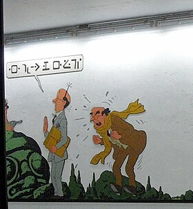 Mik Ezdanitoff et Laszlo Carreidas à la station Stockel du métro de Bruxelles.