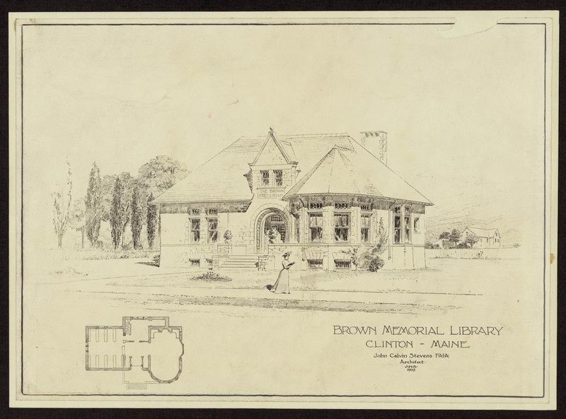 File:Brown Memorial Library, Clinton, Maine LCCN2007684780.tif