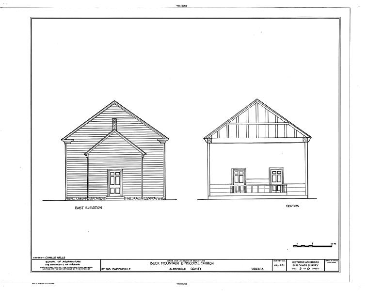 File:Buck Mountain Episcopal Church, State Route 743, Earlysville, Albemarle County, VA HABS VA,2-EARL,1- (sheet 3 of 6).tif