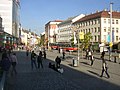 Cruïlla d'Anděl vista des del Carrer Nádražní, veient el Carrer Štefánikova al nord.