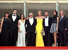 Eaton (second from right) with the cast and producers of Mad Max: Fury Road in 2015 Cannes 2015 13.jpg