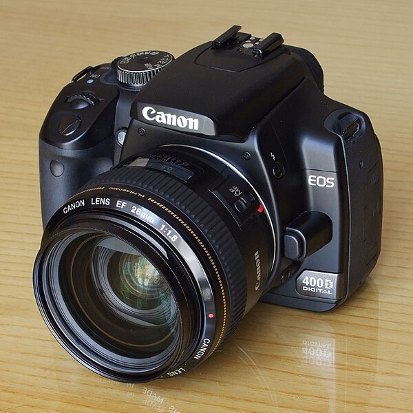 File:Canon EOS 400D with EF 28mm f1.8.jpg