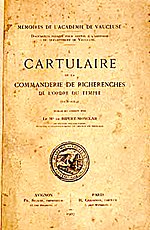 Vignette pour Cartulaire de la commanderie de Richerenches