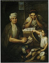 Castizo, Mestiza, Chamizo. Miguel Cabrera 1763.