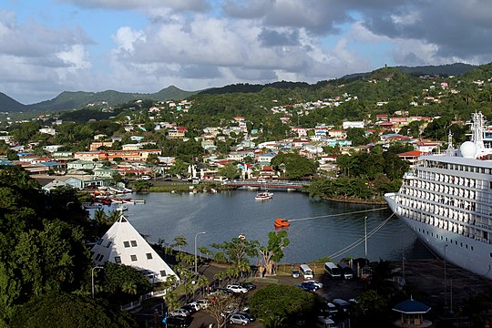 Cruiseship harbour in Castries, the capital city of Saint Lucia