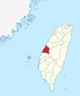Karte von Taiwan, Position von Landkreis Changhua hervorgehoben