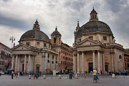 Santa Maria di Montesanto (till vänster) och Santa Maria dei Miracoli (till höger).