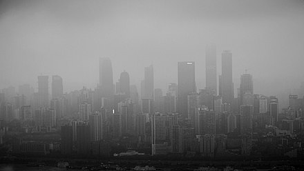In the spring and fall, downtown Chongqing is often enshrouded in fog.