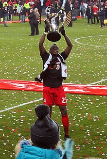 Mavinga celebrating with MLS Cup in 2017 Chris Mavinga MLS Cup.jpg