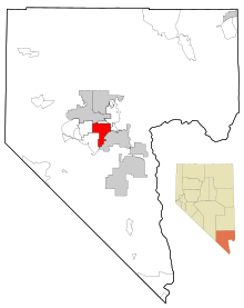 Clark County Nevada Incorporated and Unincorporated areas Paradise Highlighted.svg