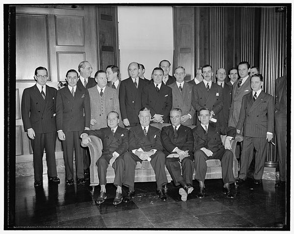 Edward J Noble seated second from left at the Conference of Latin American Retailers