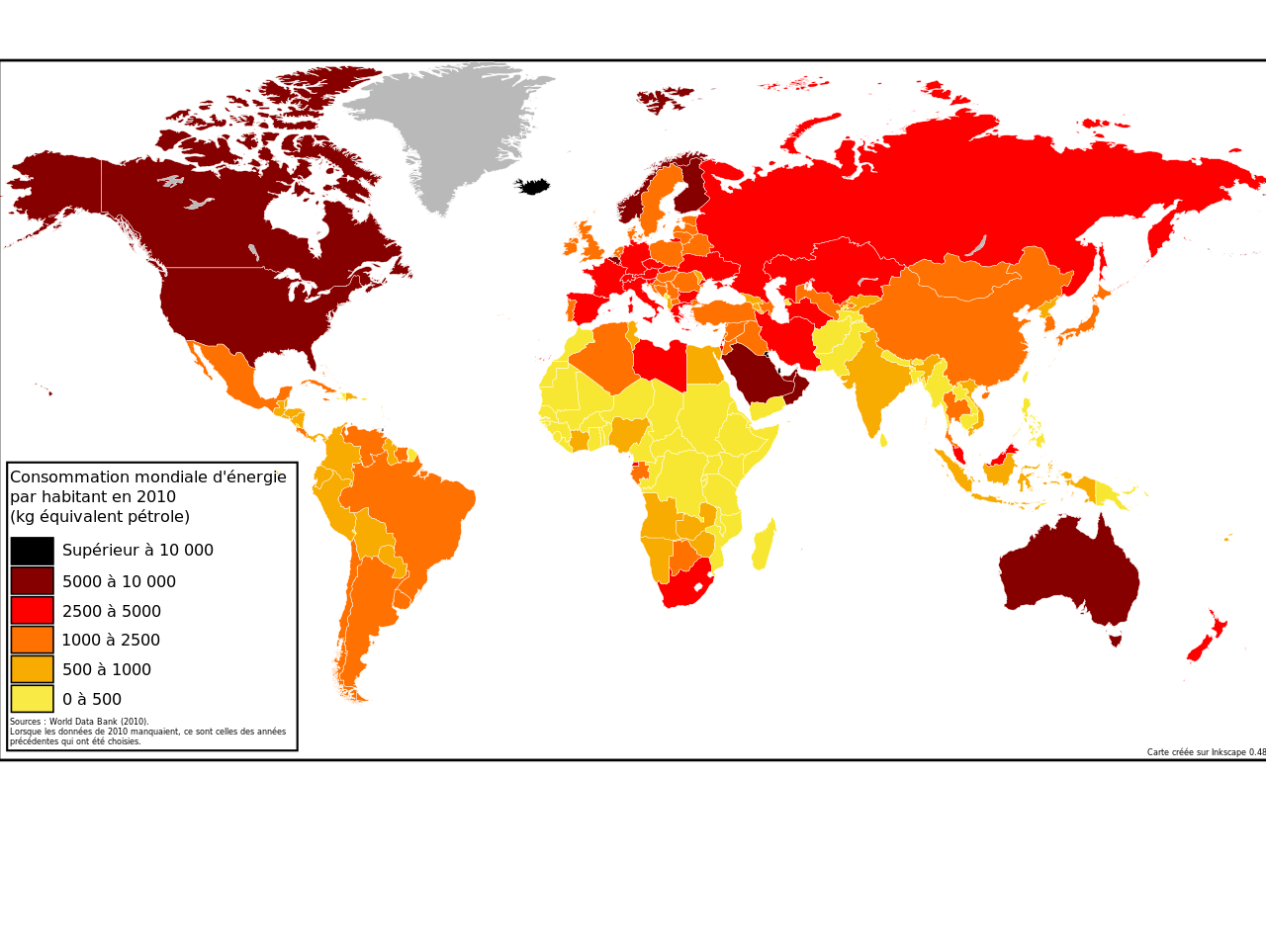 Fichier:Consommation d'énergie mondiale en 2010 (kg équivalent pétrole par  habitant).svg — Wikipédia