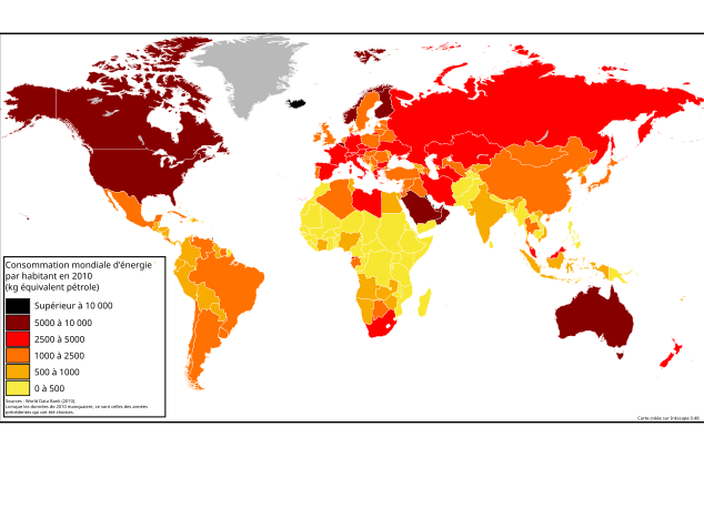 Repenser l'énergie entre 2020 et 2030 (I) - Page 17 634px-Consommation_d%27%C3%A9nergie_mondiale_en_2010_%28kg_%C3%A9quivalent_p%C3%A9trole_par_habitant%29.svg