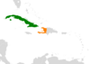 Location map for Cuba and Haiti.