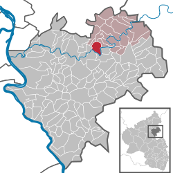 Umístění Dörnbergu v zemském okrese Rýn-Lahn