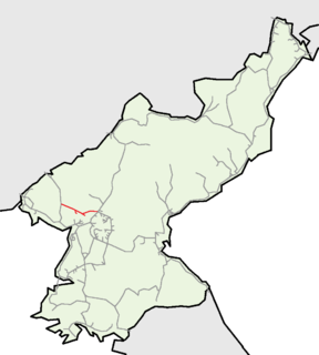 Chongnyon Parwon Line railway which connects Kujang with Kusong in DPRK.