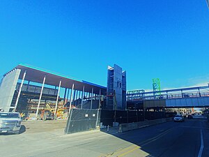 Damen Green Line station house (March 2024).jpg