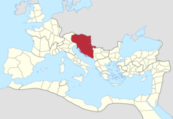 Pannonian eli Illyricumin diokeesin alue.