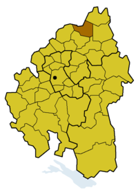 Location of the Künzelsau church district within the Evang.  Regional Church in Württemberg