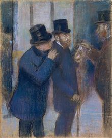 Pastel sketch for the oil painting Edgar Degas, Portraits at the Stock Exchange, ca. 1878-79.jpg