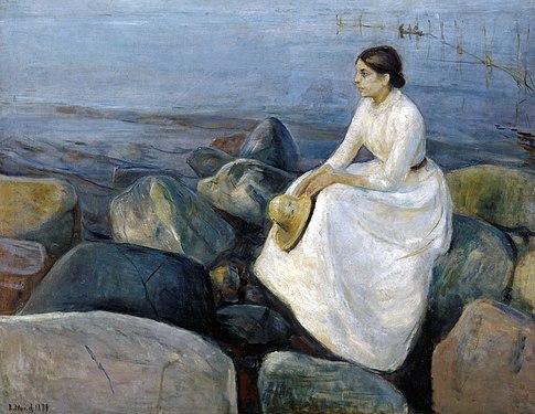 Edvard Munch: Inger på stranden, 1889, 126 × 161 cm, Kunstmuseum Bergen