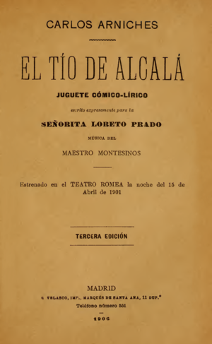 El tío de Alcalá (zarzuela, 1906).
