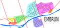 English: Map of Embrun Français : Carte de l'Embrun