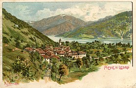 Pieve di Ledro in einer historischen Ansichtskarte von Erwin Spindler