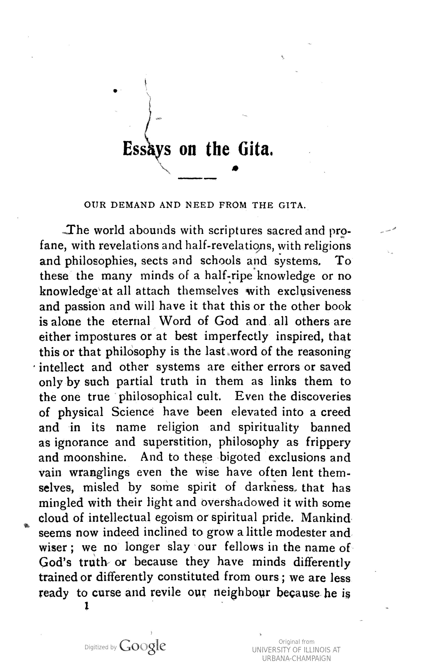 essays on the gita