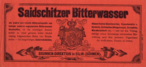 Etikett Saidschitzer Bitterwasser, 1855