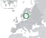 ヨーロッパにおけるオーランド諸島の地図