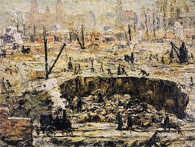 Excavation Penn Station (1906), Minneapolis, Weisman Art Museum.