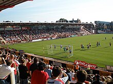 The new Ivor Doble stand, which opened in 2001. Exeter City take a corner - geograph.org.uk - 971951.jpg