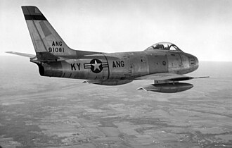 Kentucky ANG F-86A Sabre F-86A Kentucky ANG in flight 1957.jpg