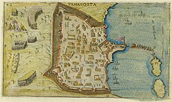 Mappa di Famagosta a fine Cinquecento