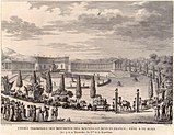 c. 1802 engraving of the plundered art being paraded through Paris, including the Horses of Saint Mark at center