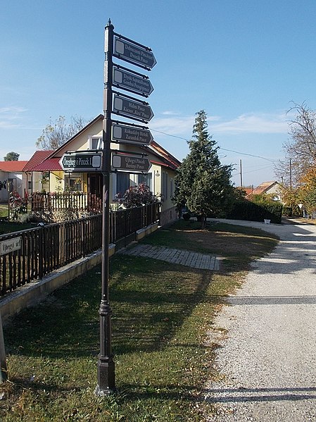 File:Fingerpost, Újhegyi út cellars, 2019 Etyek.jpg