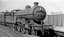 No. 2825 on a stopping train at Seven Sisters, 1946