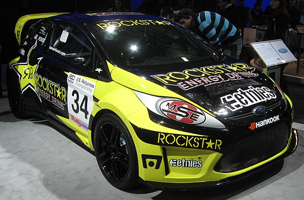 Tanner Foust's Rockstar-Etnies rallycross Ford Fiesta (AWD Division)