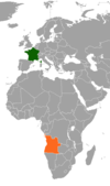 Location map for Angola and France.