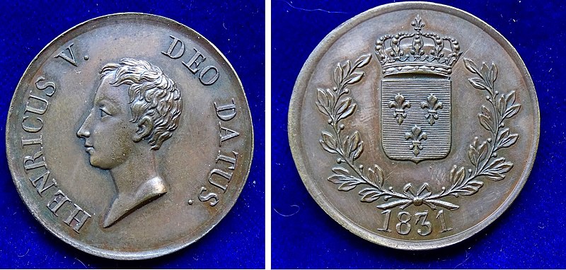 File:France Pretender Bronze Coin 5 Fr 1831 Henri V.jpg