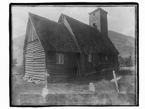 Gaupne gamla kyrka ca. 1900