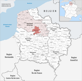 Location of Campagnes de l'Artois within the Hauts-de-France Region