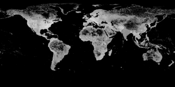Worldwide density of GeoNames (Q830106) entries