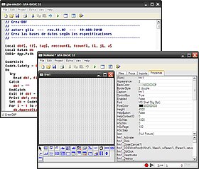 L'éditeur visuel du GFA-Basic Windows 32 bits.