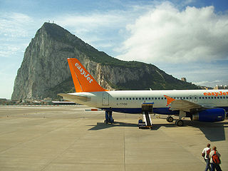 Easyjet aircraft lands at Gibraltar